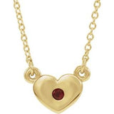 14K Yellow Mozambique Garnet Heart 16" Necklace          -86335:60001:P-ST-WBC