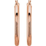 14K Rose 30 mm Tube Hoop Earrings-20826:6004:P-ST-WBC