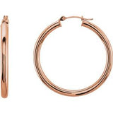 14K Rose 35 mm Tube Hoop Earrings-20826:6005:P-ST-WBC