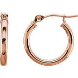 14K Rose 15 mm Hoop Earrings-20270:6004:P-ST-WBC