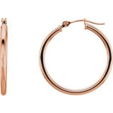 14K Rose 25 mm Hoop Earrings-20270:6006:P-ST-WBC