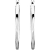 14K White 25 mm Hoop Earrings-20270:6000:P-ST-WBC