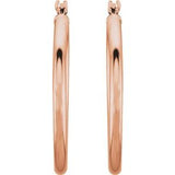 14K Rose 25 mm Hoop Earrings-20270:6006:P-ST-WBC