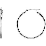 14K White 30 mm Hoop Earrings-20270:6001:P-ST-WBC