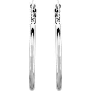 14K White 30 mm Hoop Earrings-20270:6001:P-ST-WBC