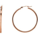 14K Rose 34 mm Hoop Earrings-20270:6008:P-ST-WBC