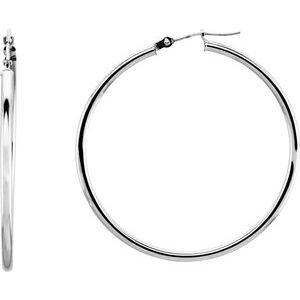 14K White 40 mm Hoop Earrings-20270:6002:P-ST-WBC