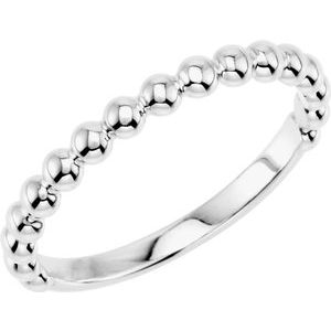 Sterling Silver Stackable Beaded Ring-50929:1001:P-ST-WBC