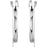 14K White Hinged Hoop Earrings with Star-192029:600:P-ST-WBC