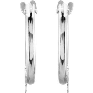 14K White Hinged Hoop Earrings with Star-192029:600:P-ST-WBC