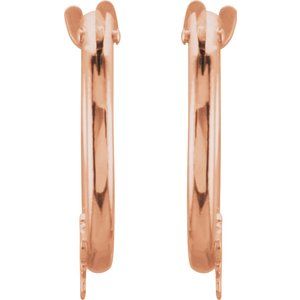 14K Rose Hinged Hoop Earrings with Star-192029:601:P-ST-WBC