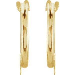 14K Yellow Hinged Hoop Earrings with Star-192029:1030:P-ST-WBC
