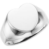 Sterling Silver 12x12 mm Heart Signet Ring-51413:105:P-ST-WBC