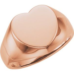 14K Rose 12x12 mm Heart Signet Ring-51413:103:P-ST-WBC