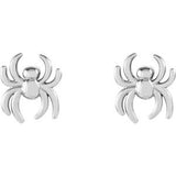 14K White 6.3x5.6 mm Spider Earrings-28599:101:P-ST-WBC