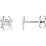 14K White 6.3x5.6 mm Spider Earrings-28599:101:P-ST-WBC