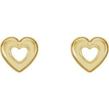 14K Yellow Heart Earrings-86098:1001:P-ST-WBC