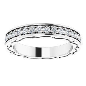 14K White 1/2 CTW Diamond Round Eternity Band Size 5-122141:60054:P-ST-WBC