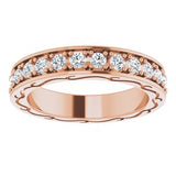 14K Rose 3/4 CTW Diamond Round Eternity Band Size 5-122141:60065:P-ST-WBC