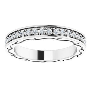 14K White 3/8 CTW Diamond Round Eternity Band Size 5-122141:60045:P-ST-WBC