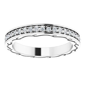 14K White 3/8 CTW Diamond Round Eternity Band Size 7-122141:60051:P-ST-WBC