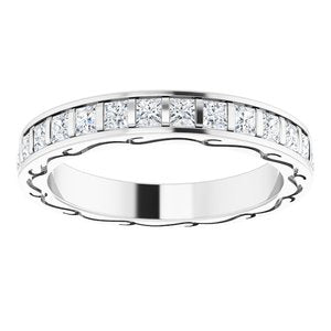 14K White 1 1/2 CTW Diamond Square Eternity Band Size 7-122141:60024:P-ST-WBC