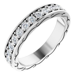 14K White 7/8 CTW Diamond Round Eternity Band Size 7-122141:60069:P-ST-WBC