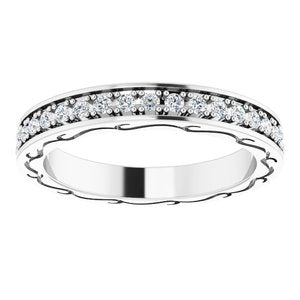 14K White 1/2 CTW Diamond Round Eternity Band Size 7-122141:60060:P-ST-WBC