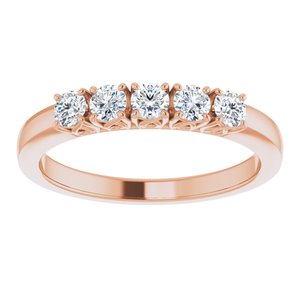 14K Rose 3/8 CTW Diamond Anniversary Band-122859:60010:P-ST-WBC