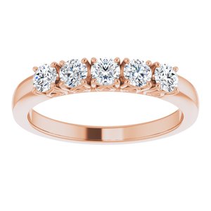 14K Rose 1/2 CTW Diamond Anniversary Band-122859:60011:P-ST-WBC