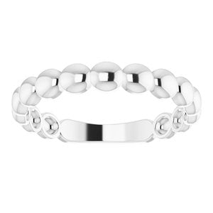 Sterling Silver Beaded Stackable Ring-51636:105:P-ST-WBC