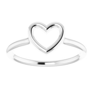 14K White Heart Ring-51638:101:P-ST-WBC