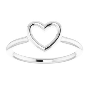 Sterling Silver Heart Ring-51638:105:P-ST-WBC