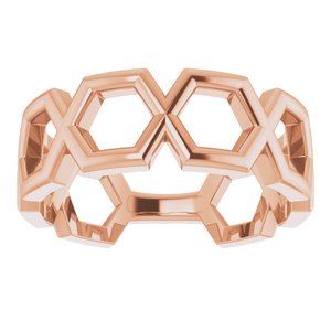 14K Rose Geometric Ring-51665:103:P-ST-WBC