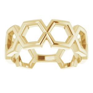 14K Yellow Geometric Ring-51665:102:P-ST-WBC