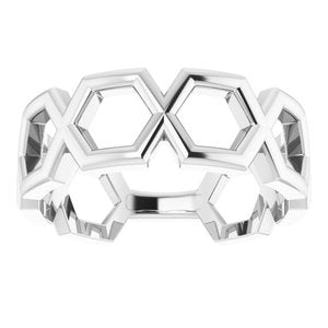 14K White Geometric Ring-51665:101:P-ST-WBC
