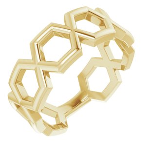 14K Yellow Geometric Ring-51665:102:P-ST-WBC