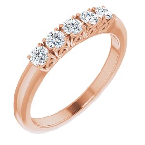 14K Rose 3/8 CTW Diamond Anniversary Band-122859:60010:P-ST-WBC