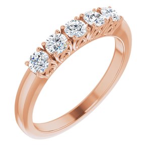 14K Rose 1/2 CTW Diamond Anniversary Band-122859:60011:P-ST-WBC