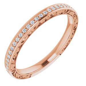 14K Rose 1/6CTW Diamond Anniversary Band-122460:602:P-ST-WBC