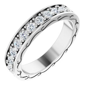 14K White 1 CTW Diamond Round Eternity Band Size 7-122141:60078:P-ST-WBC