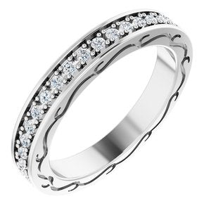 14K White 3/8 CTW Diamond Round Eternity Band Size 5-122141:60045:P-ST-WBC