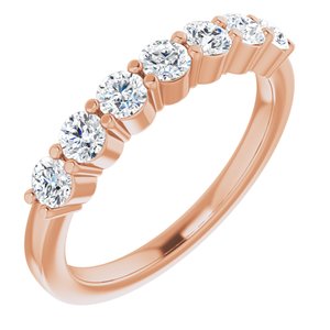 14K Rose 3/4 CTW Diamond Anniversary Band-122844:60017:P-ST-WBC