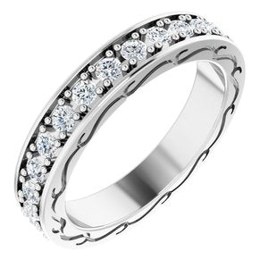 14K White 1/2 CTW Diamond Round Eternity Band Size 6-122141:60066:P-ST-WBC