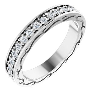 14K White 1/2 CTW Diamond Round Eternity Band Size 5-122141:60054:P-ST-WBC