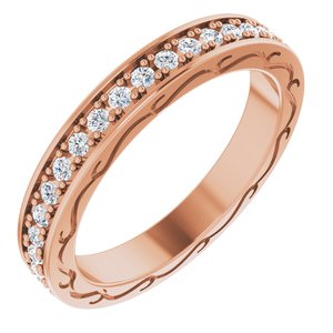 14K Rose 1/2 CTW Diamond Round Eternity Band Size 7-122141:60062:P-ST-WBC