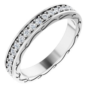 14K White 1/2 CTW Diamond Round Eternity Band Size 7-122141:60060:P-ST-WBC