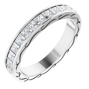 14K White 1 1/2 CTW Diamond Square Eternity Band Size 7-122141:60024:P-ST-WBC