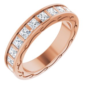 14K Rose 2 1/6 CTW Diamond Square Eternity Band Size 5-122141:60038:P-ST-WBC