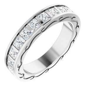 14K White 2 1/6 CTW Diamond Square Eternity Band Size 5-122141:60036:P-ST-WBC